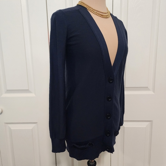 SEE BY CHOLE' Bow Pocket Navy Blue Cardigain - Picture 6 of 9